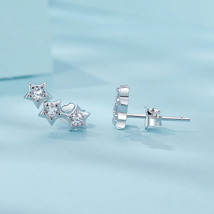925 Sterling Silver Pavé Setting CZ Earrings for Women