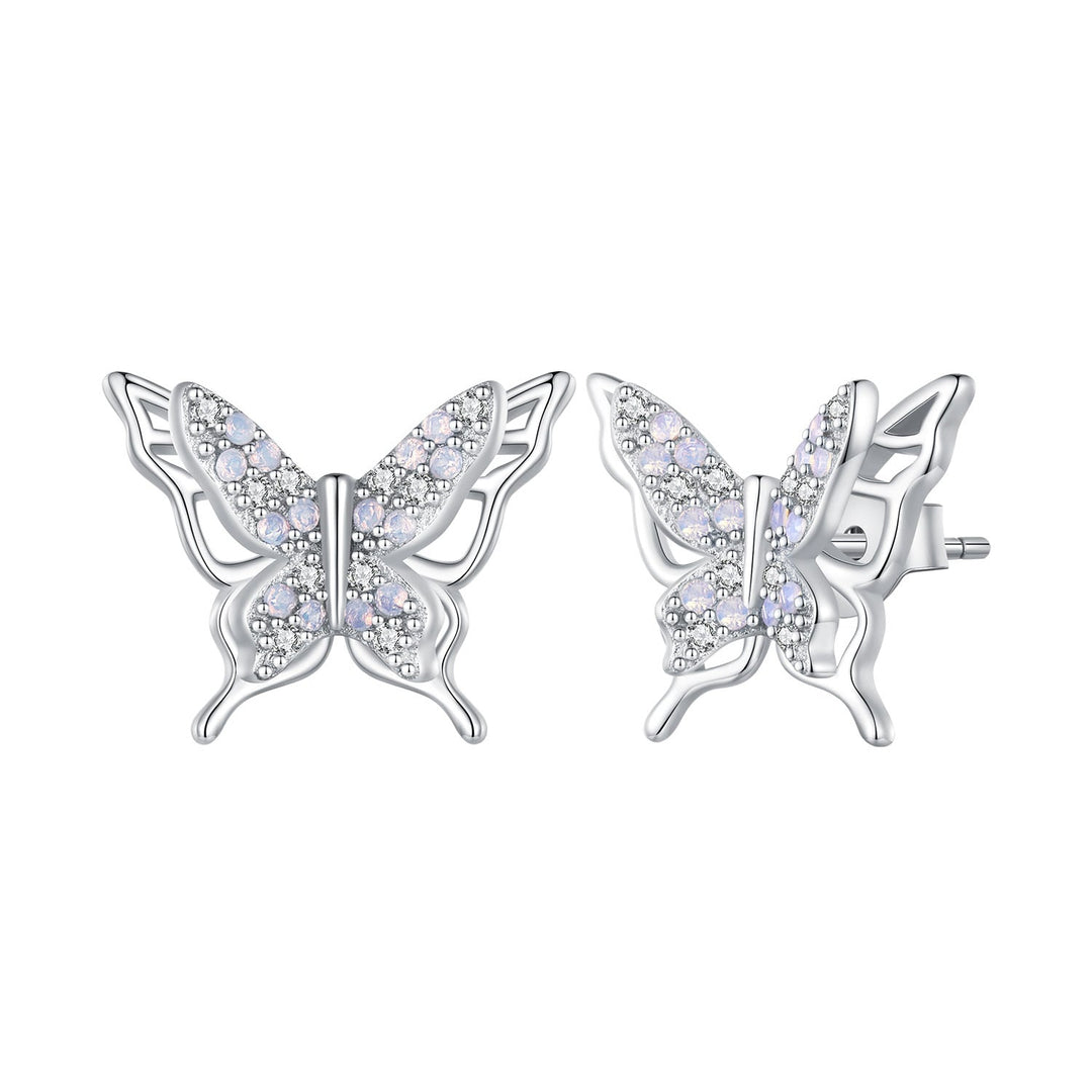 925 Sterling Silver Opal Nanometer Stone Earrings for Women