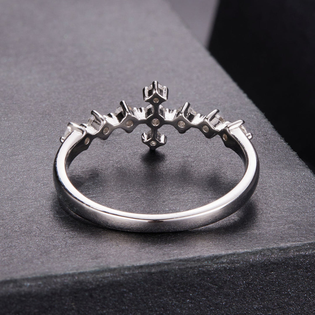 925 Sterling Silver Moissanite 0.15-0.20 Carat Ring for Women, Size 6