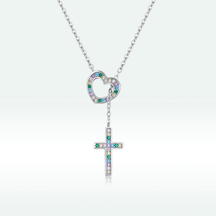 925 Sterling Silver Plated Necklace with Adjustable Length 42.5cm and CZ for Women