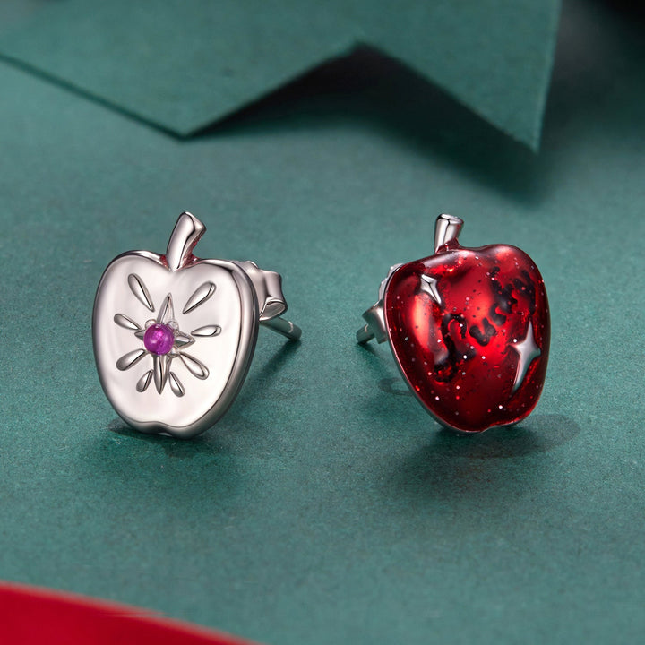 925 Sterling Silver Earrings with Synthetic Spinel &amp; Enamel, 1.1x0.8cm for Women
