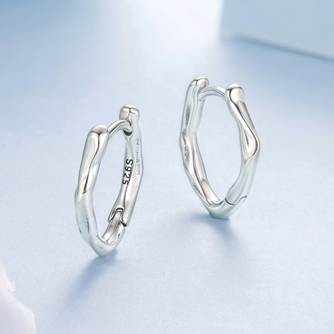 925 Sterling Silver Earrings with Oxidized Finish - 1.4x0.2cm for Women