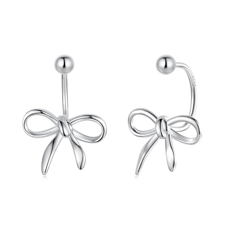 925 Sterling Silver Earrings with White Gold Plating - 1.0*1.3 cm