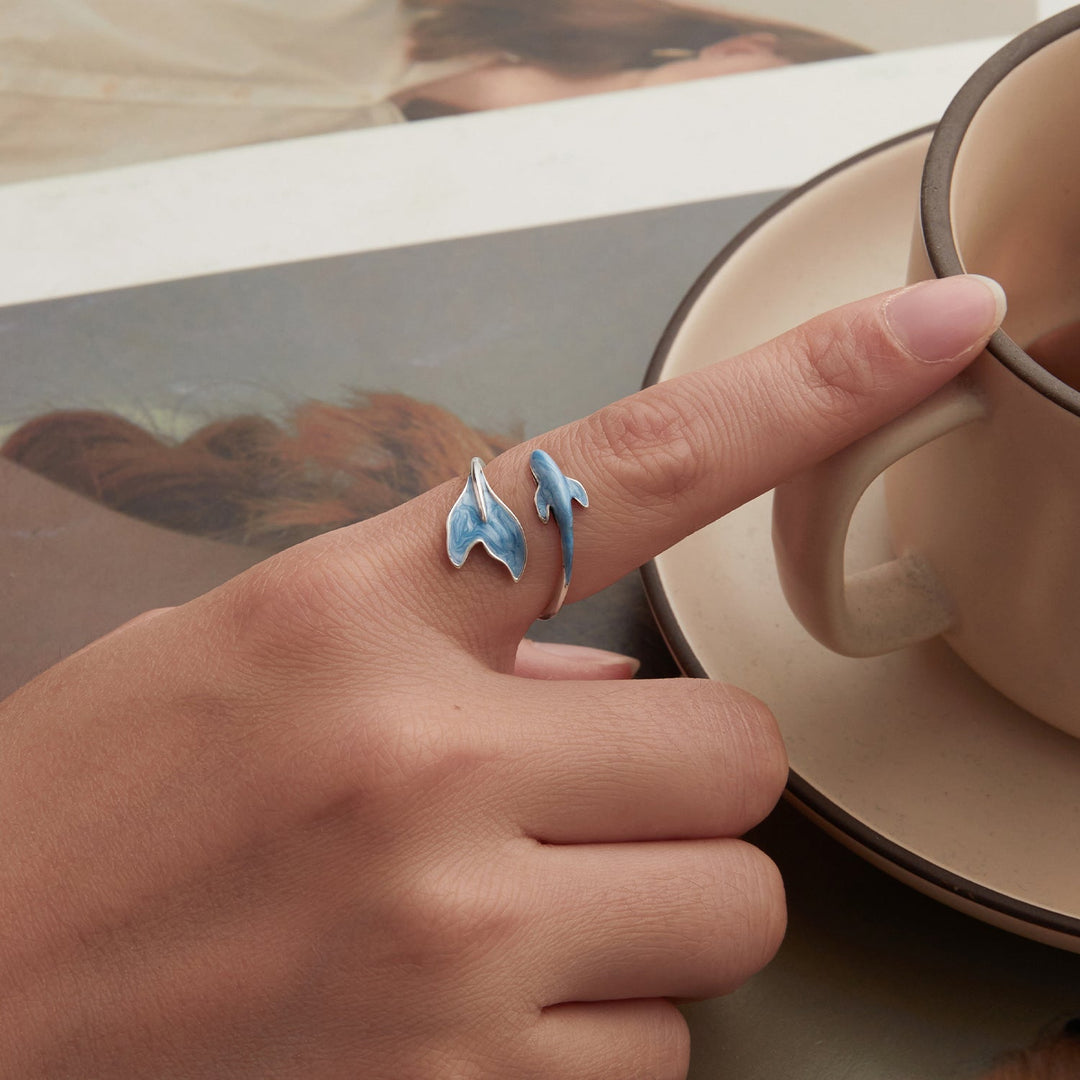 925 Sterling Silver Ring with Enamel Process for Women