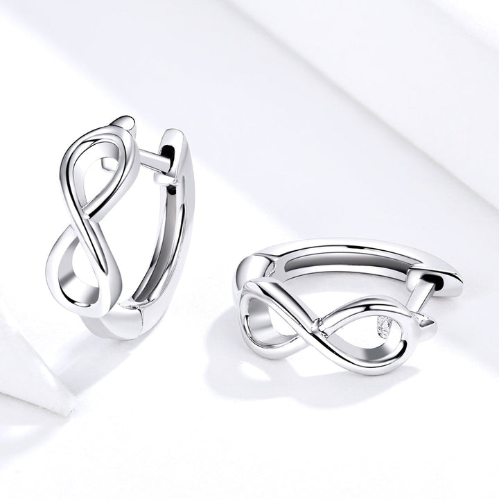 925 Sterling Silver Earrings - 1.2*0.4cm, Platinum Plated for Women