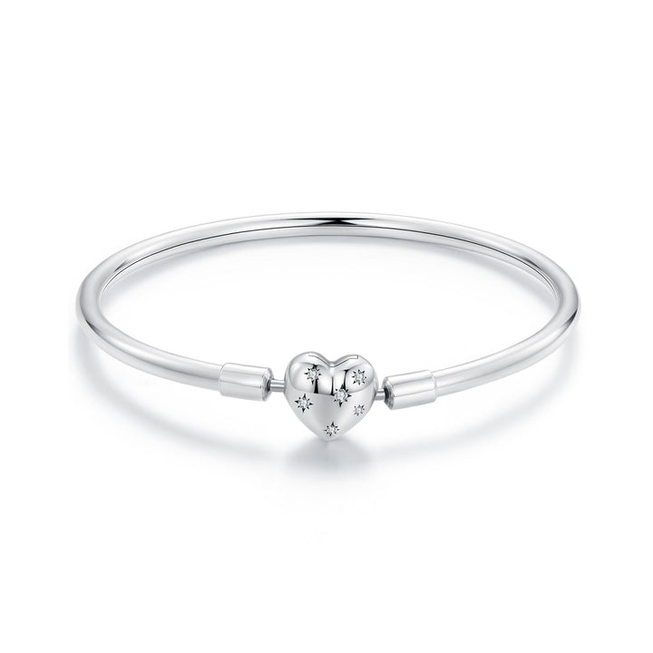 925 Sterling Silver White Gold Plated 17.0cm CZ Bracelet for Women