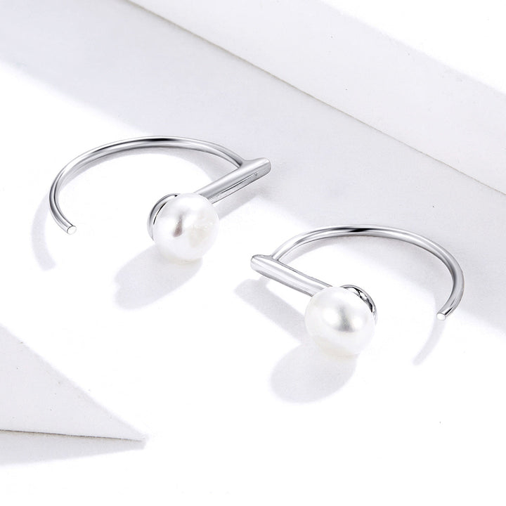 925 Sterling Silver Earrings in Rose Gold with Beads for Women