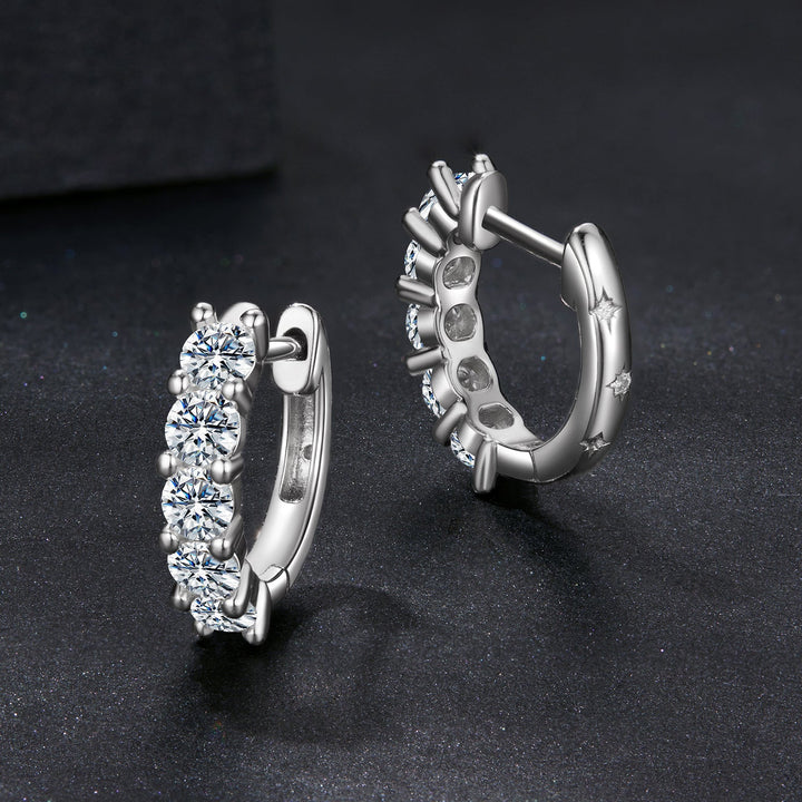 925 Sterling Silver Moissanite Earrings 1.3cm for Women
