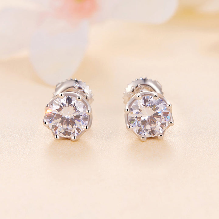 925 Sterling Silver Moissanite 0.5 Carat Earrings for Women