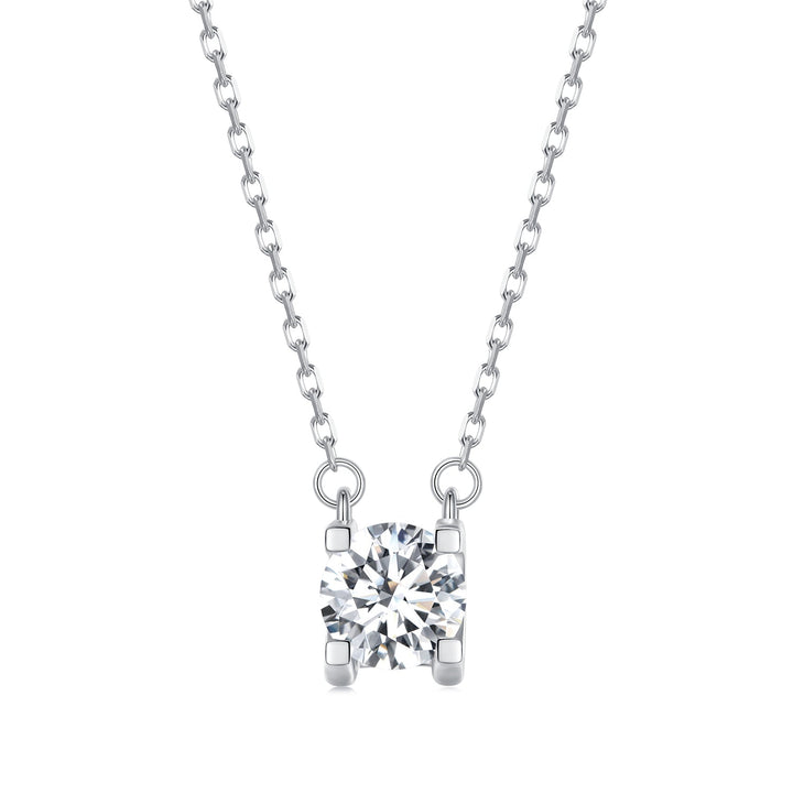 925 Sterling Silver 0.65 Carat Moissanite Necklace for Women