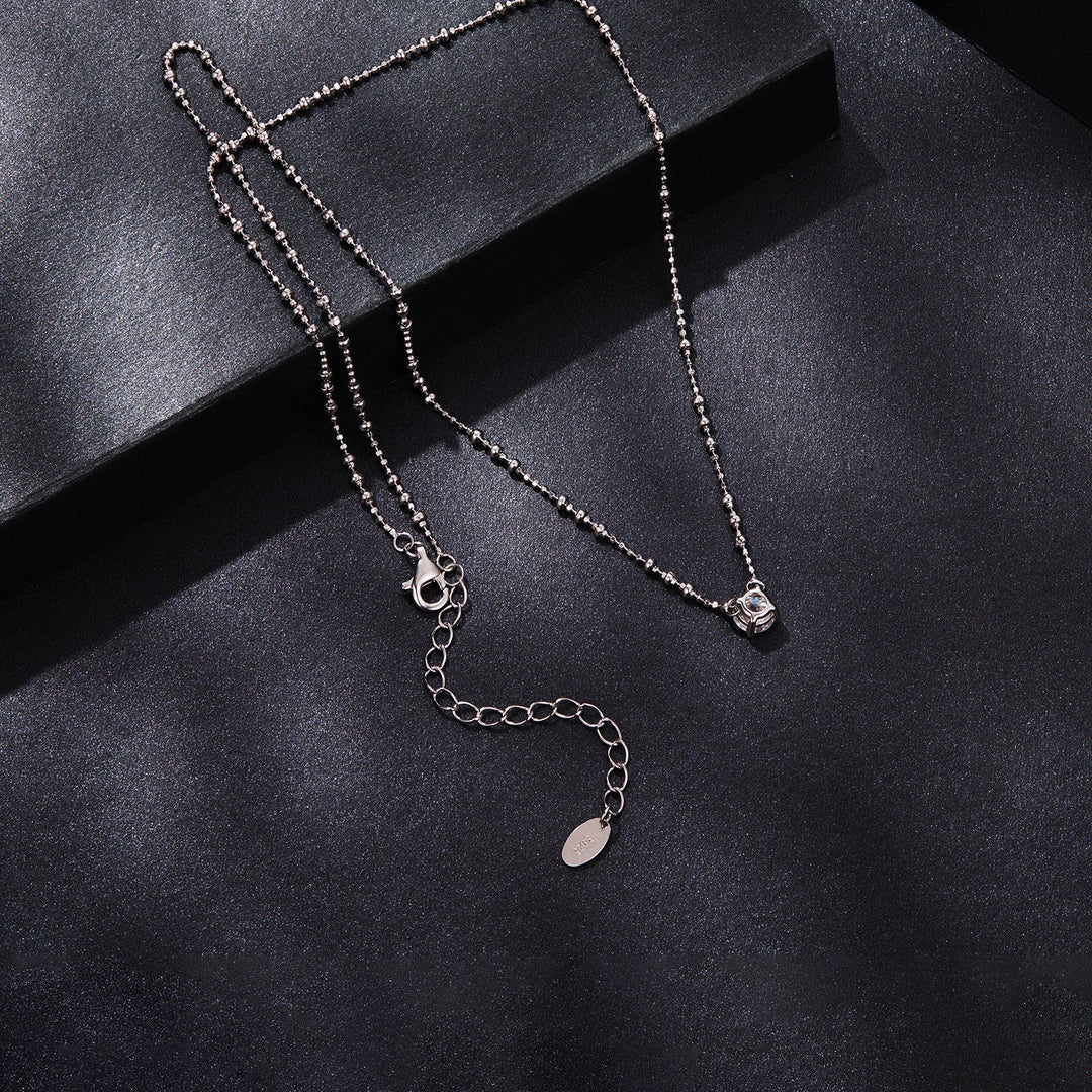 925 Sterling Silver 0.5 Carat Moissanite Necklace for Women