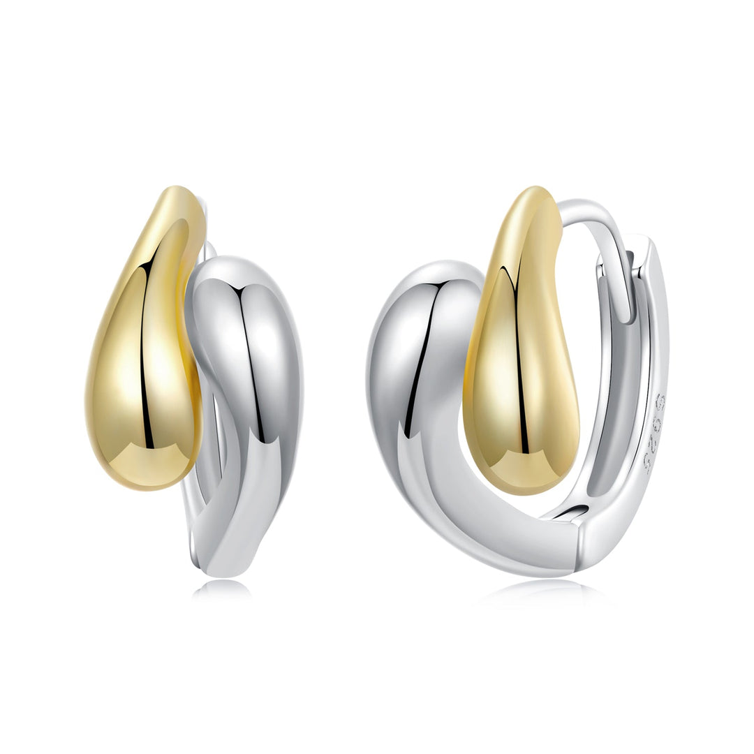 925 Sterling Silver &amp; Plated Gold &amp; Plated White Gold Earrings