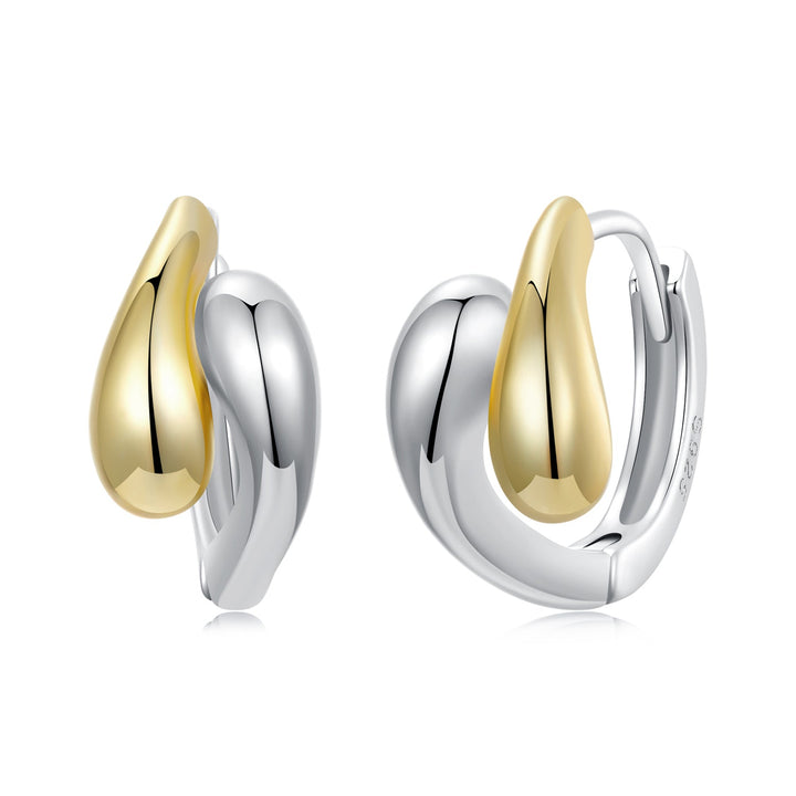 925 Sterling Silver &amp; Plated Gold &amp; Plated White Gold Earrings