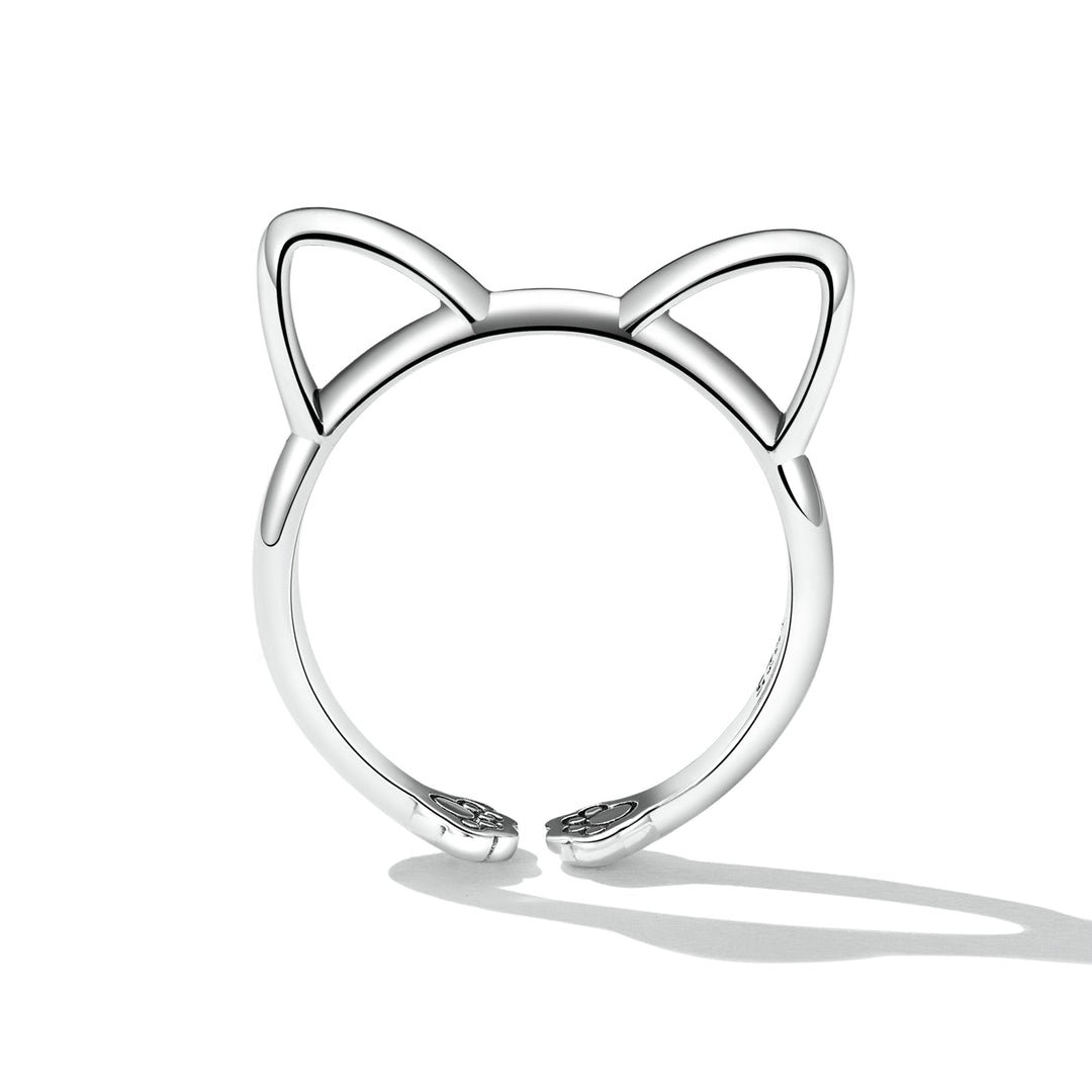925 Sterling Silver Oxidized Paw Design Ring