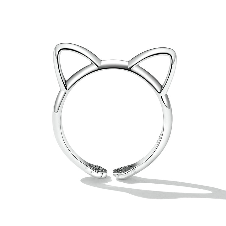 925 Sterling Silver Oxidized Paw Design Ring