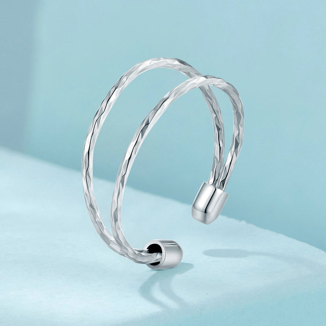 925 Sterling Silver &amp; White Gold Plated Ring for Women - Stylish Width 2.3-6.3mm