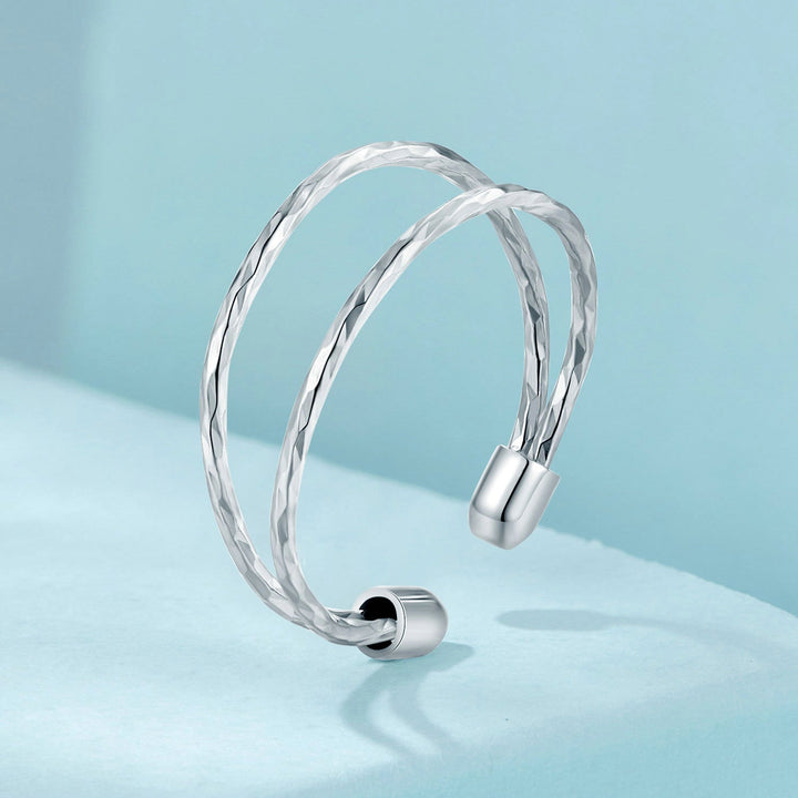 925 Sterling Silver &amp; White Gold Plated Ring for Women - Stylish Width 2.3-6.3mm