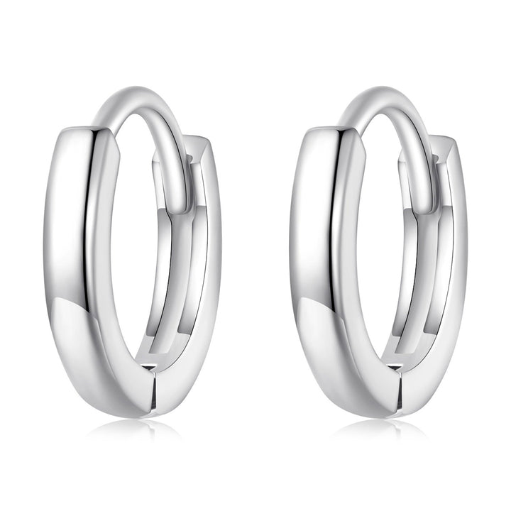 925 Sterling Silver Earrings for Women - Style A, 1.1x0.2cm, Platinum Plated