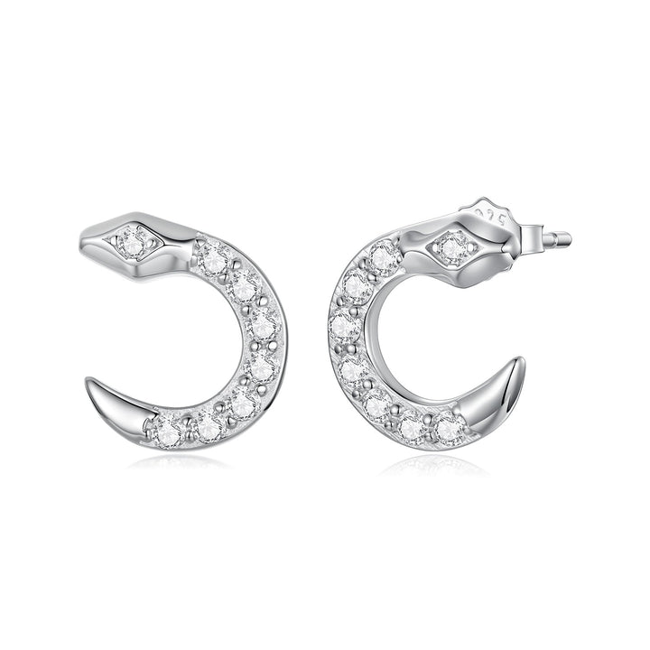 925 Sterling Silver White Gold Plated CZ Pavé 1.2*1.1cm Earrings for Women