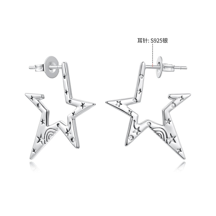 925 Sterling Silver White Gold Plated 2.3 cm Copper Earrings for Women
