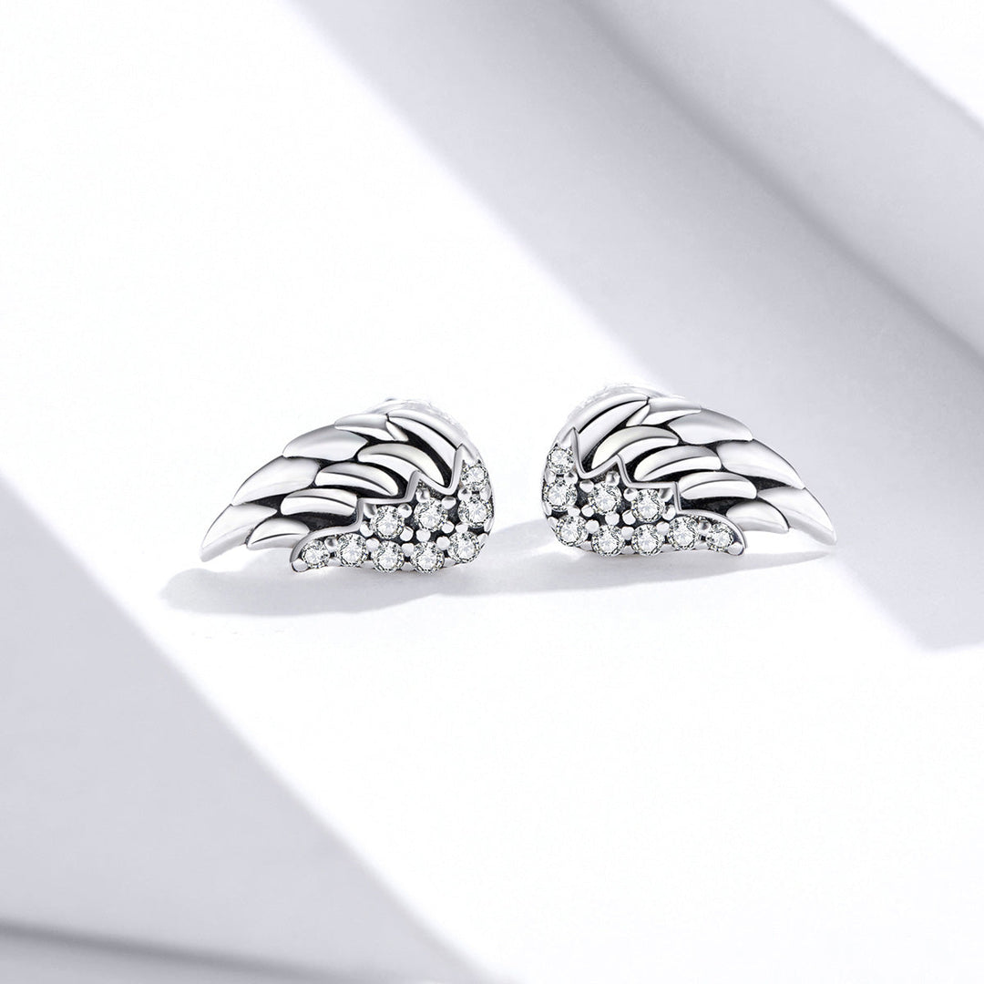 925 Sterling Silver Earrings with Pavé Setting CZ - 1.1x0.6cm
