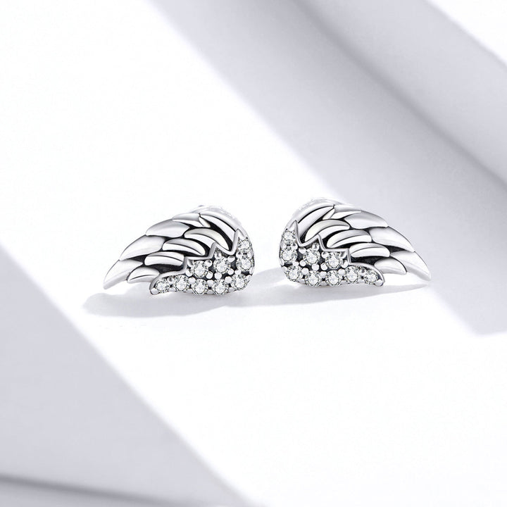 925 Sterling Silver Earrings with Pavé Setting CZ - 1.1x0.6cm