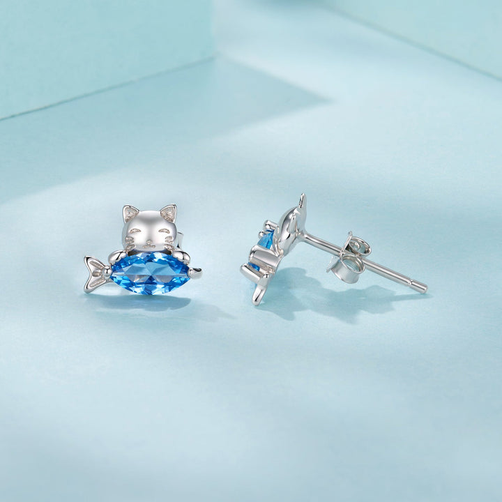 925 Sterling Silver 0.8cm White Gold Plated CZ Earrings for Women