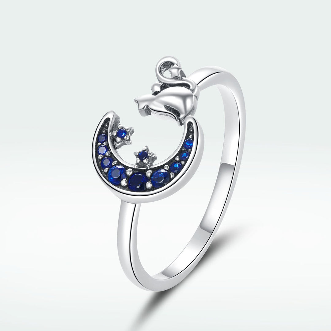 S925 Sterling Silver Oxidized Pavé Setting CZ Ring