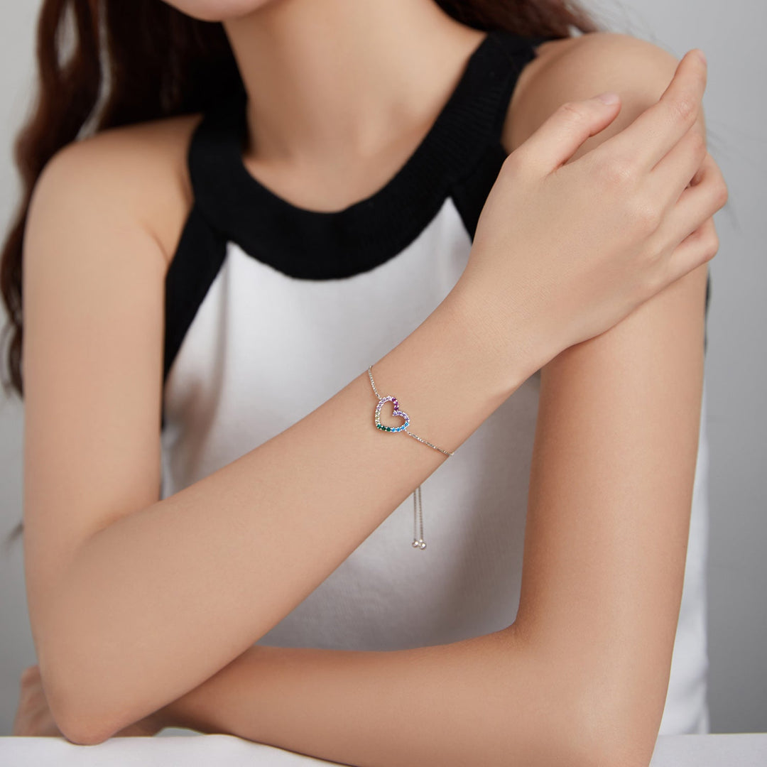 925 Sterling Silver Bracelet with Pavé Setting CZ