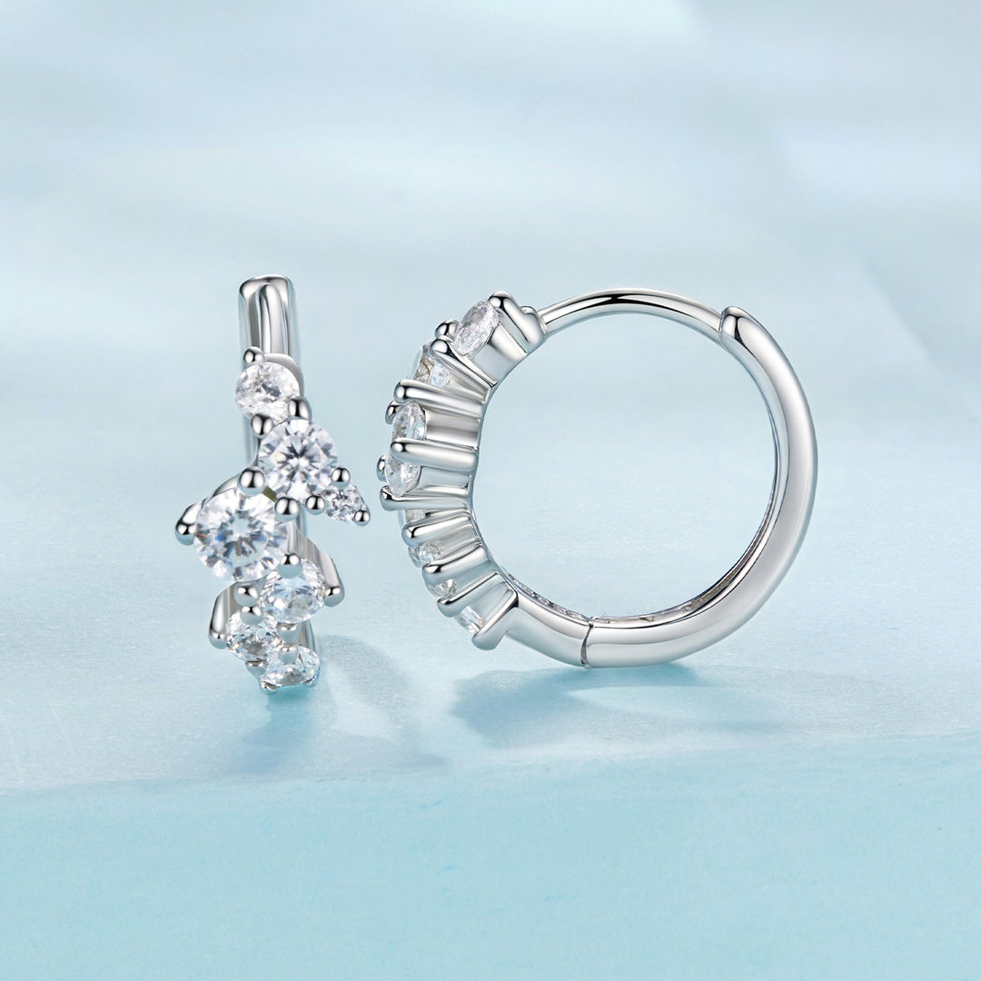 925 Sterling Silver Earrings with CZ White Gold Plating
