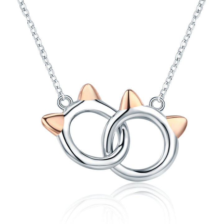 925 Sterling Silver Necklace, Length 38-45cm, Pendant 1.2*1cm, for Women