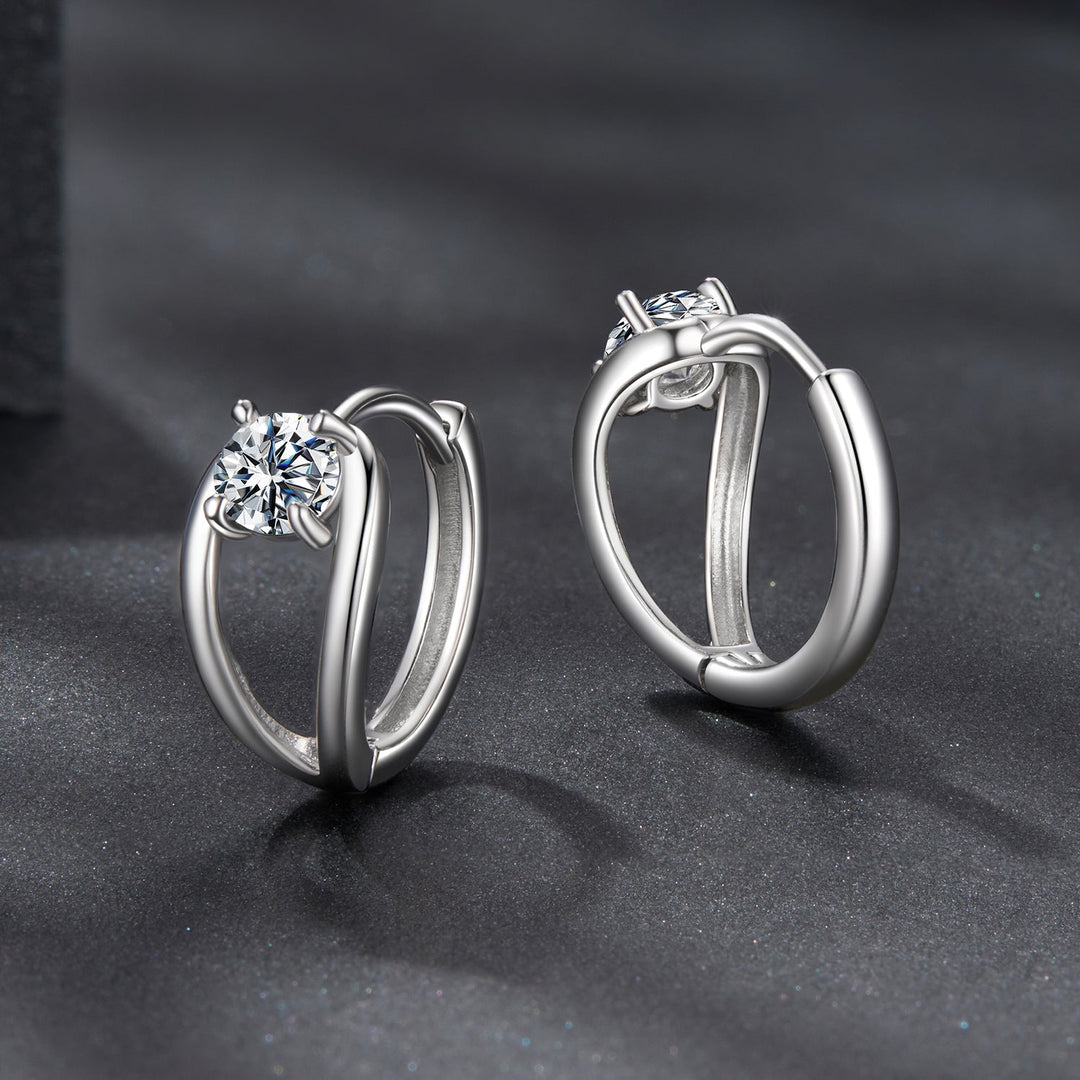 925 Sterling Silver 0.40 Carat Moissanite Earrings for Women