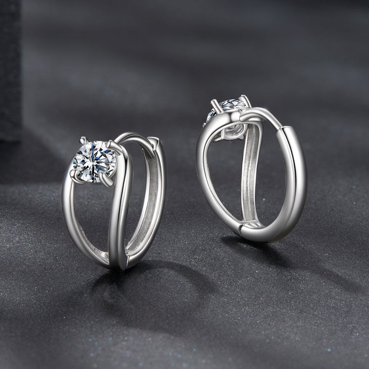 925 Sterling Silver 0.40 Carat Moissanite Earrings for Women