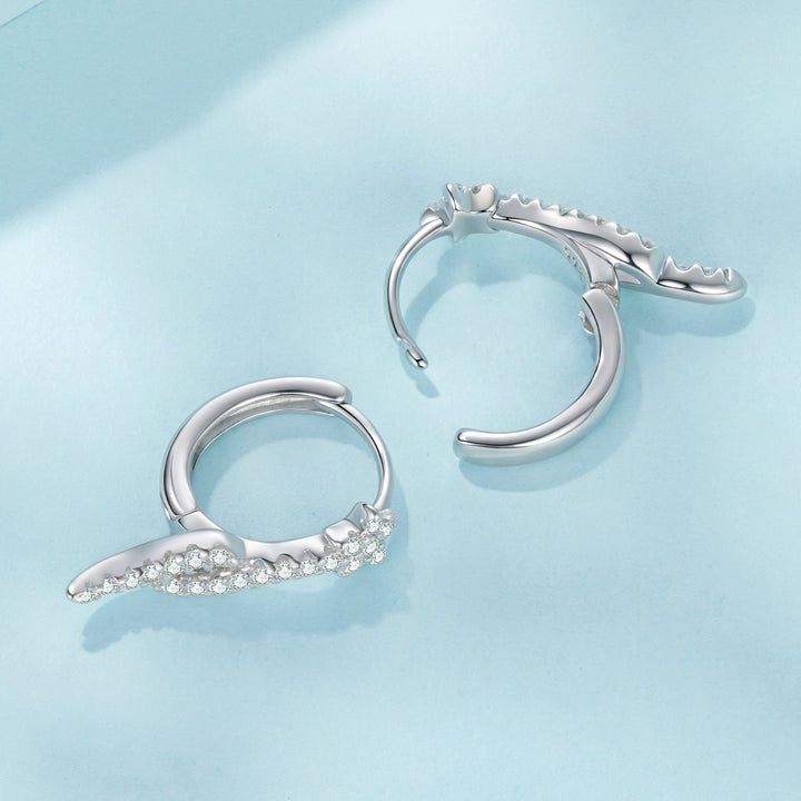 925 Sterling Silver Plated White Gold Earrings with CZ for Women