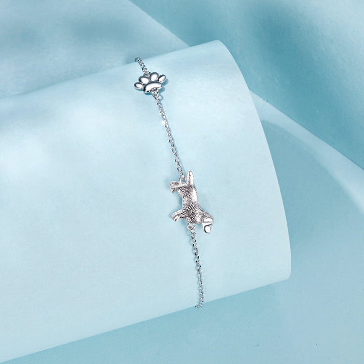 925 Sterling Silver &amp; Plated White Gold Bracelet 15+6cm for Women