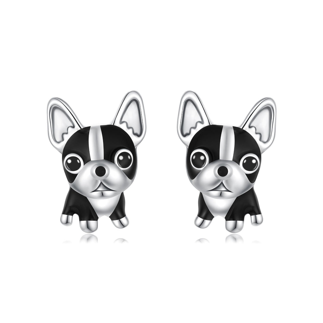 925 Sterling Silver Oxidized Enamel Earrings for Women