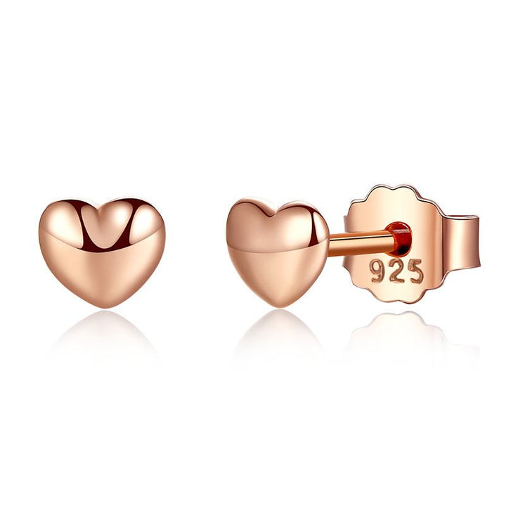 925 Sterling Silver Rose Gold Plated 0.4cm Earrings for Women