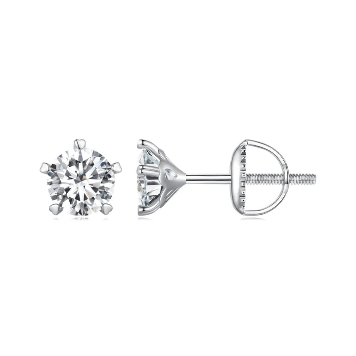 925 Sterling Silver Moissanite 0.50 Carat Earrings 6.0mm for Women
