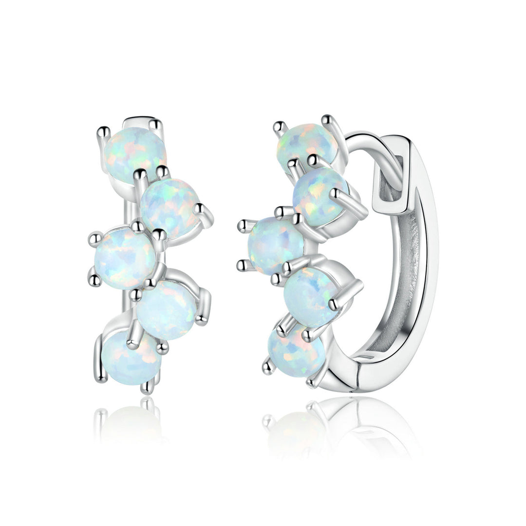 925 Sterling Silver Earrings with Translucent Opal