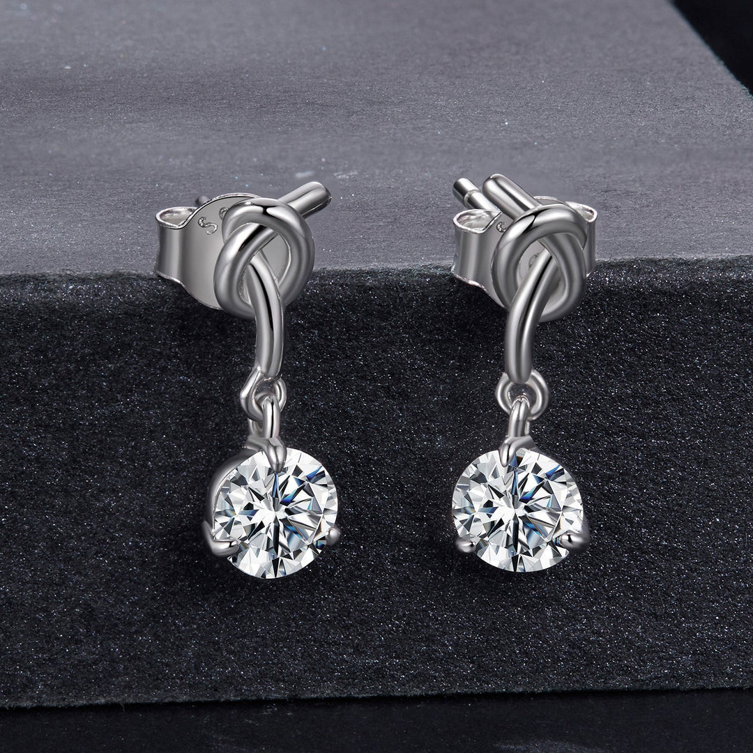 925 Sterling Silver Moissanite 0.50 Carat Earrings for Women