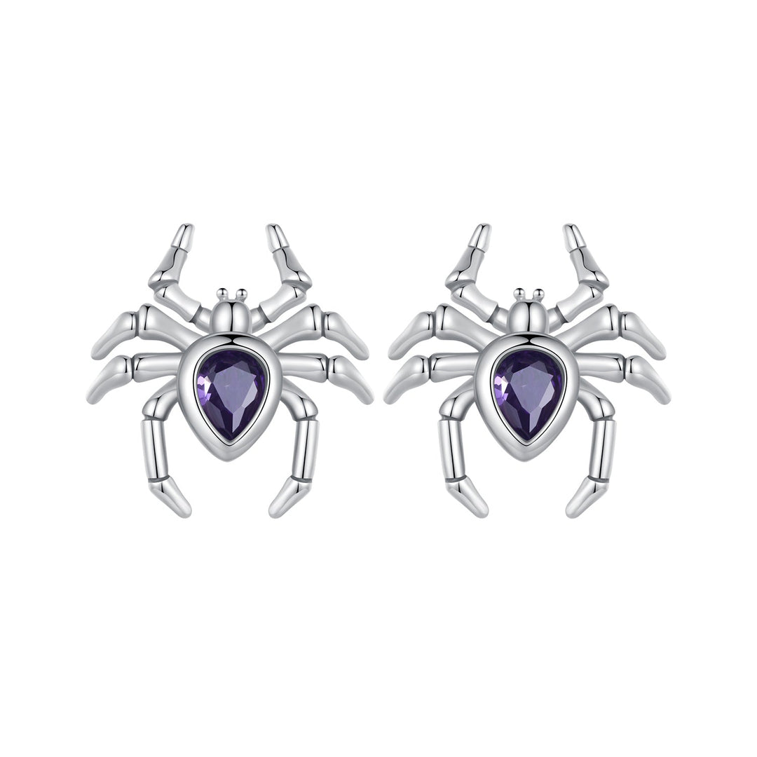 925 Sterling Silver Earrings with Pavé Setting CZ, Size 13*12mm