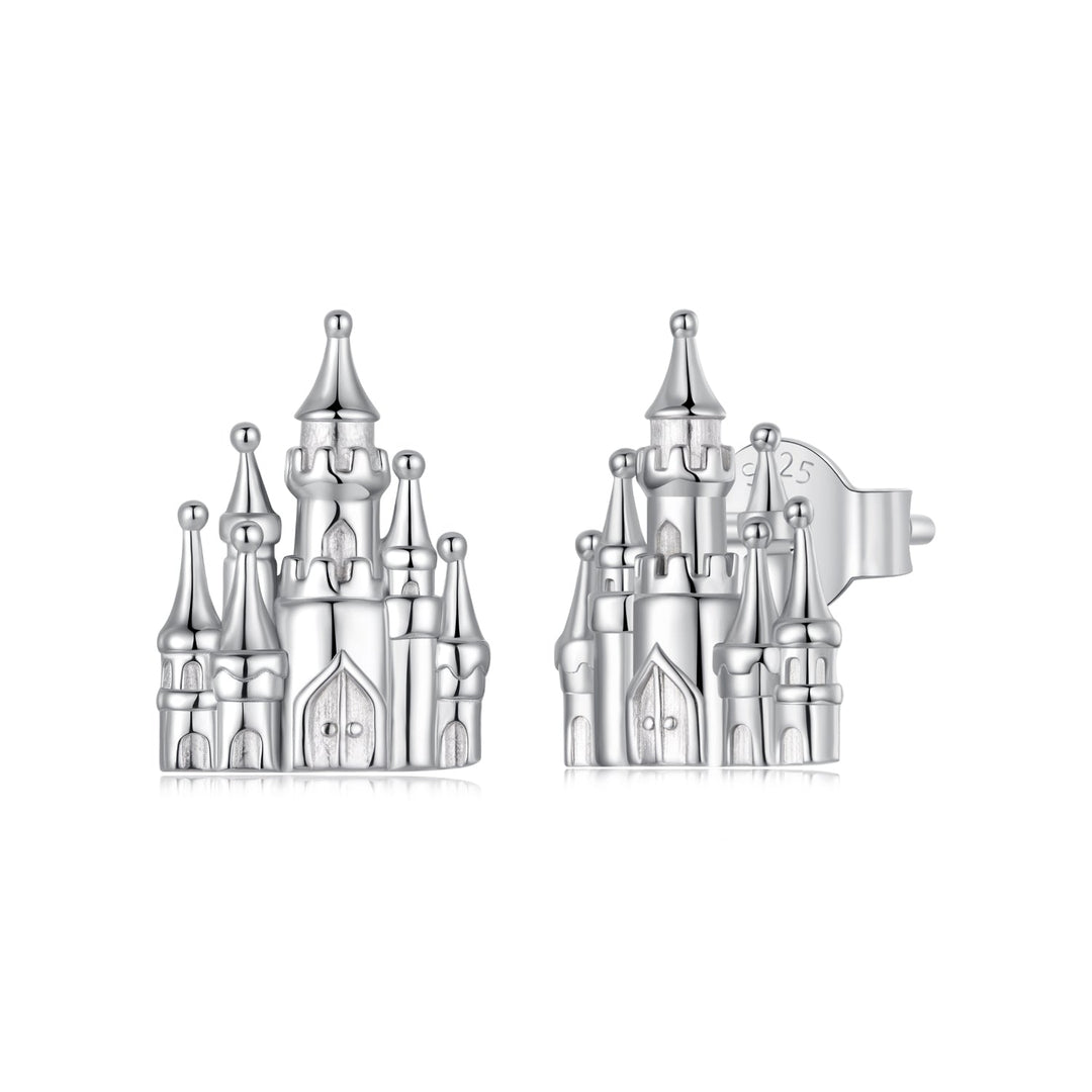 925 Sterling Silver Plated White Gold Earrings for Women, Size 1.3*1.0cm