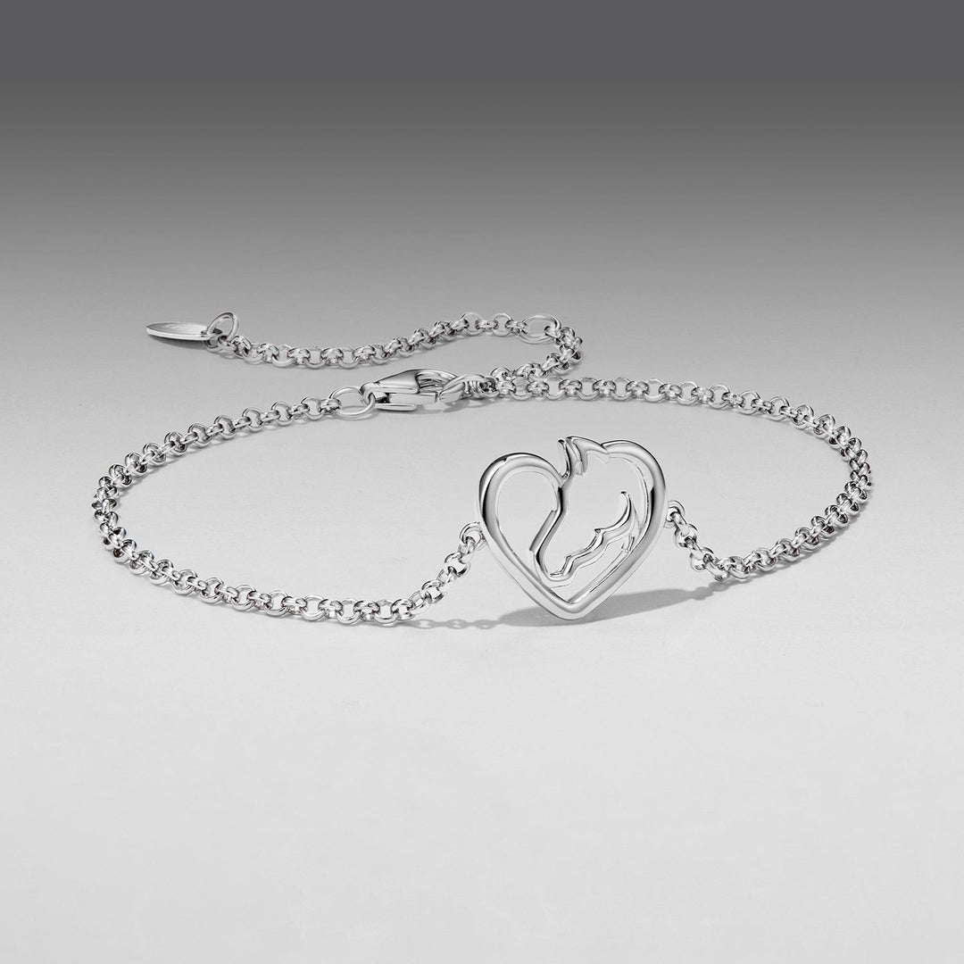 925 Sterling Silver Plated White Gold Bracelet 21cm for Women