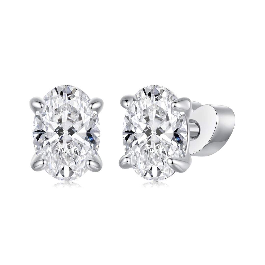 925 Sterling Silver Earrings with Pavé Setting CZ, 0.7*0.5cm, for Women