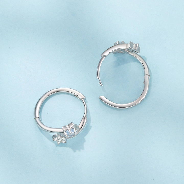 925 Sterling Silver Wedding Earrings with White Gold Plating and CZ Stones for Women