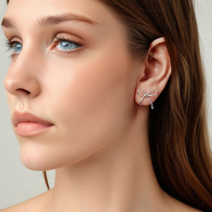 925 Sterling Silver Earrings in Oxidized Finish - Size 1.7*1.8cm for Women