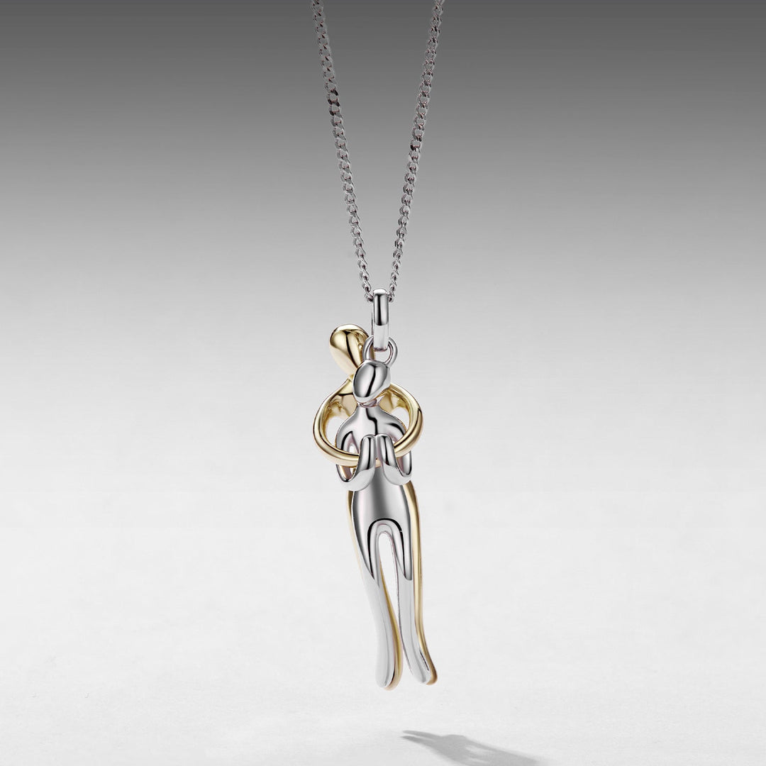 925 Sterling Silver Plated White Gold &amp; Gold Necklace 40+5cm for Women