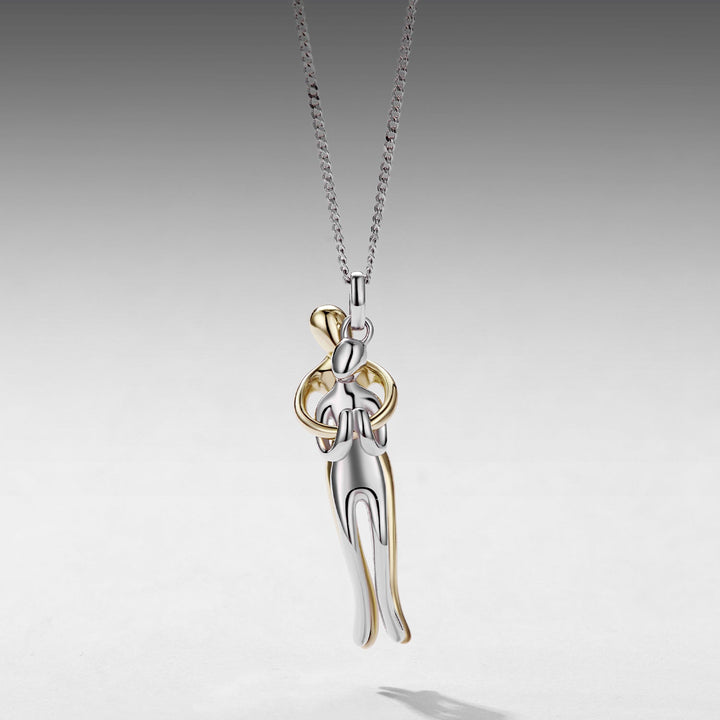 925 Sterling Silver Plated White Gold &amp; Gold Necklace 40+5cm for Women