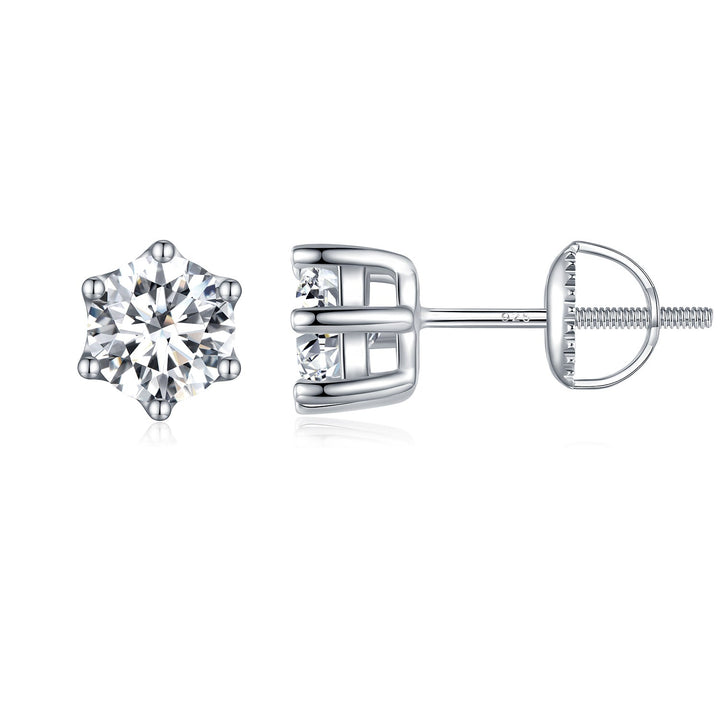 925 Sterling Silver Pavé Set CZ Earrings for Women - 0.5x0.5 cm