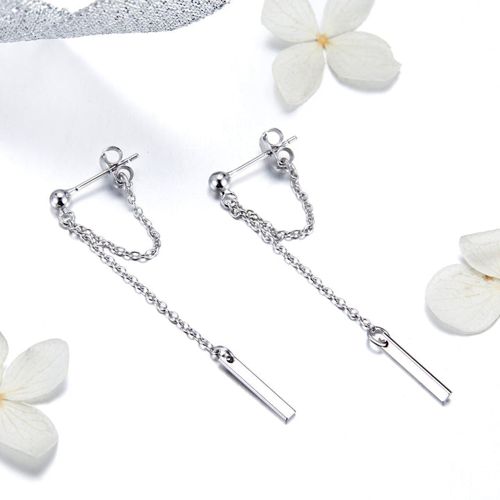 S925 Sterling Silver Plated Platinum Earrings for Women